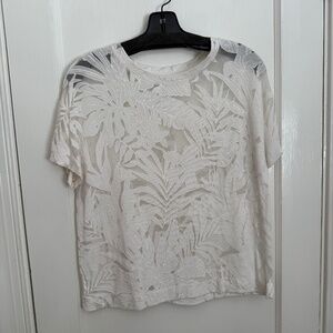 Sheer White Palm Leaf Top